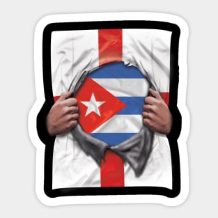 Cuba Flag English Flag Ripped - Gift for Cuban From Cuba Sticker